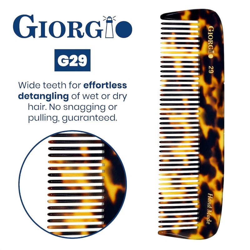 Giorgio G29 Handmade All Fine Tooth Pocket Comb for Men, Hair Comb Straightener for Everyday Grooming Styling Hair, Mustache and Beard for Men Women and Kids, Use Wet or Dry, Saw Cut and Hand Polished - Image 4